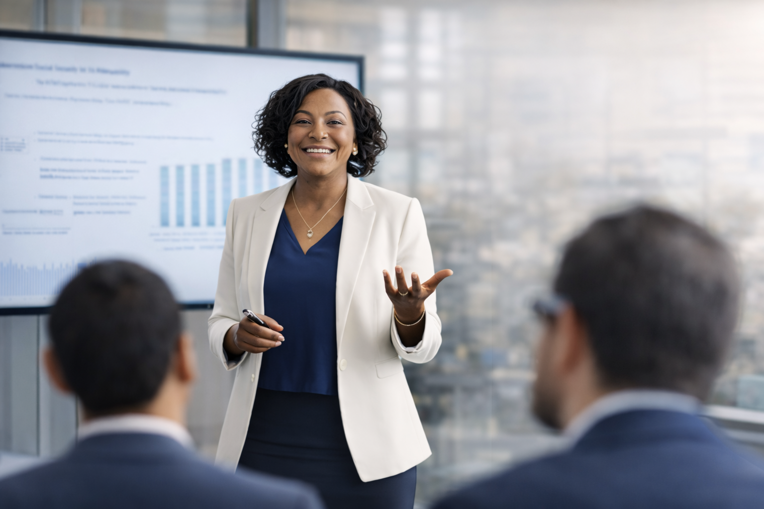 Advisor guiding seniors through benefit decisions